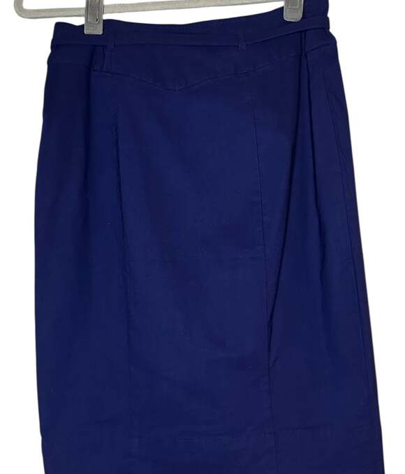 Anthropologie Belted Pencil Skirt In Navy - XS - Picture 3 of 7